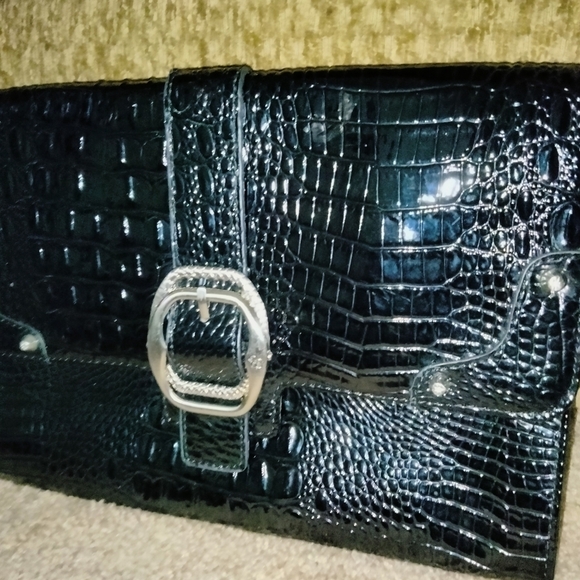 Jessica Simpson Patent Animal Print Clutch - Picture 4 of 8